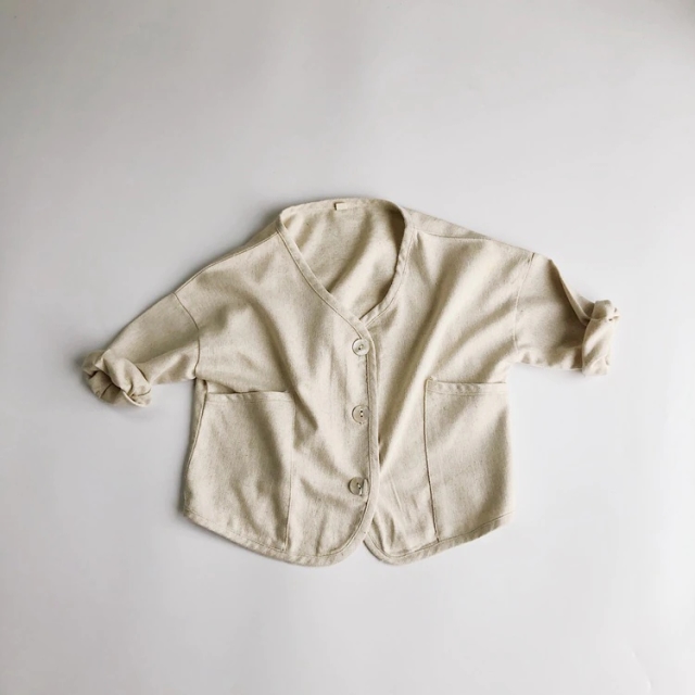 Kids' Casual Linen Cardigan