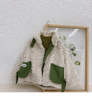 Velvet Patchwork Kids Winter Coat