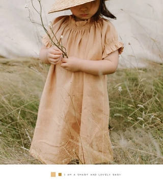 Summer Breeze Girls Linen Dress