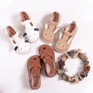 Animal-Themed Genuine Leather Kids' Sandals