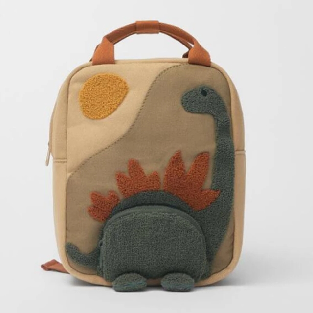 Dinosaur Embroidered Canvas Backpack