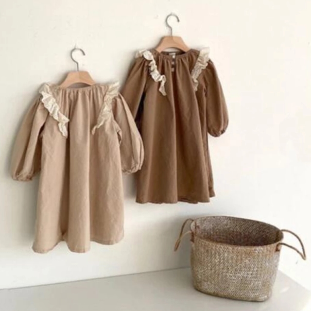 Charming Corduroy Ruffle Dress