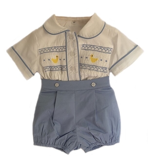 Handmade Smocked Duckling Baby Suit