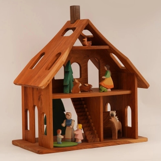 Cherry Wood Montessori Playset