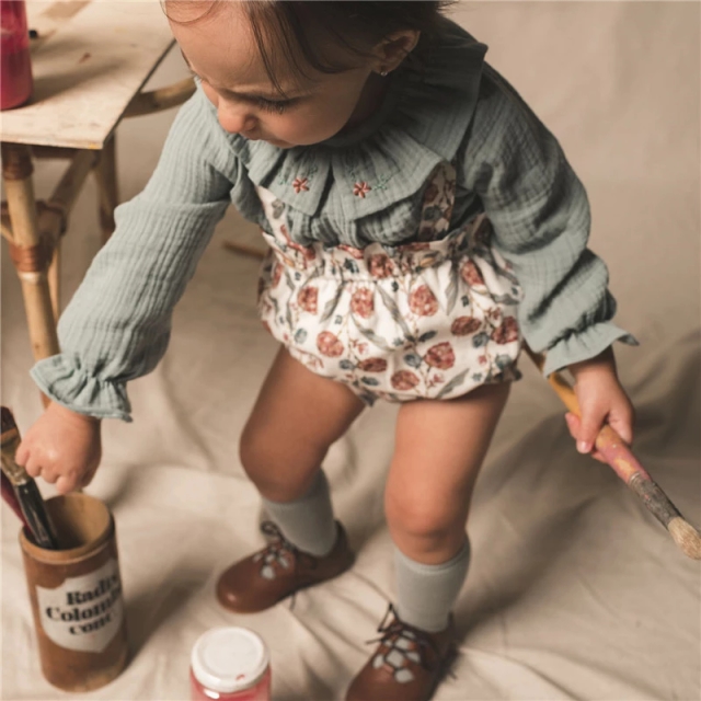 Floral Bloomer Baby Overalls