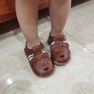 Animal Motif Leather Kids' Sandals