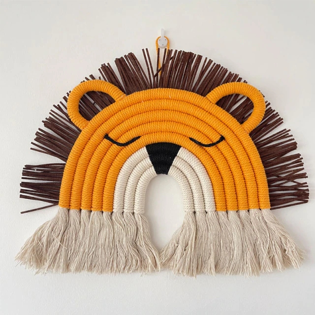 Nordic Lion Macrame Kids Room Decor