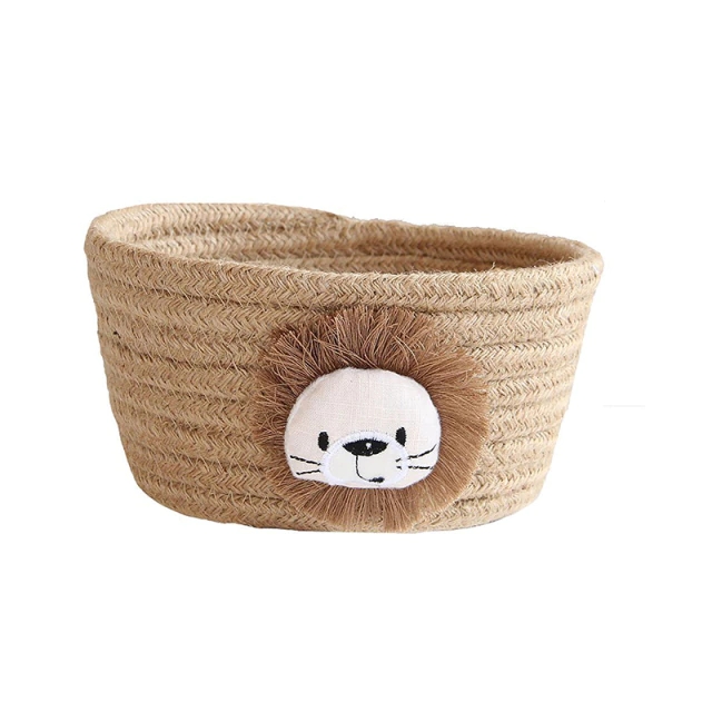 Lion Woven Toy Storage Basket