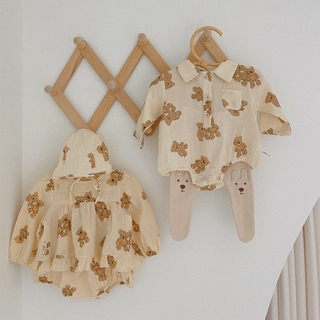 Organic Cotton Bear Romper Set