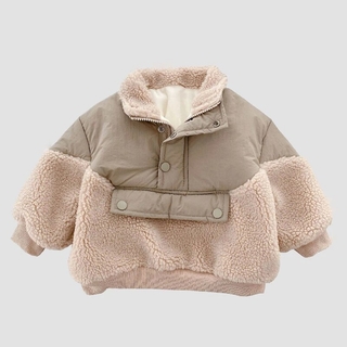 Kids' Velvet Patchwork Winter Coat